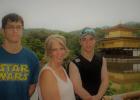 Pictured L-R is Preston, Leighanne and Jordan at the Golden Temple in Kyoto, Japan.
