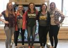 Mya Anderson, Chloe Kuznia, Hailey Knutson, Bailey Watne and Maci Bakken attended a youth gathering at Luther Crest Bible Camp in Alexandria, MN, on April 13-15. 