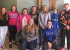Offering their time and service to the Northland Rescue Mission were Layla Jelle and Sheldin Sundberg (front). Back row, L-R: Ahna Stanley, Brigette Watne, Kia Klein, Riley Saurdiff, Elise Monson, Blake Rychlock and Reece Sundberg.
