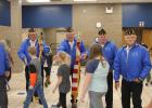 Pictured above, L-R, are veterans from American Legion Post #162: Danny Bragg, Raymond Benson, Lyle Nelson and Wayne Hanson. After the program, they lined up in the commons area for the students to greet them! Photo by Grygla Eagle Newspaper