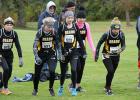 Start of the Clearbrook-Gonvick Girls Varsity Race: L-R: Bailey Haugan, Jenni Lavin, Bailey Klema, Kristen Weems and Arabella Corey.