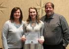 Alaina Monson, Grygla High School ‘Triple A’ award winner, pictured with her parents, Greg and Maureen. 