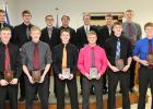 All players are pictured above. Top row, L-R: Bryden Swenson, Isaac Mills, Hunter Yutrzenka, Sawyer Nelson, Connor Sorenson, Chris McGlynn, Zac Fincher. Front row, L-R: Trevor Coffield, Austin Aune, Brandon Miller, Blaine Kriel (GG), Dylan Walker (GG) and Ben Groven (GG).