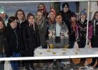 The 2018 French trip group standing next to the taffy on the snow at the Sugar Shack. (Pictured left to right) Grace Gieseke, Sophia Linder, Dede Walton, Olivia Eichhorn, Abby Walton, Jenny Puchalski, Allison Aakhus, Zoe Russillo, Marcus Paradis, Britain Arlt, Rachel Wieland, Shayla Lallier, and Lynn Vatthauer.