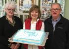Pictured are outgoing officers Becky Colebank (President), Sherry and Glen Rettmann (Treasurers).