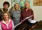 Grace Notes pianist, Jane Merschman, with vocalists Kim LaVine, Penni Cairns and Judy Kretzschmar.  