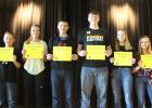 
February High School Students of the Month . Pictured left to right: Logan Westrum, Makenzie Larson, Jordan Colsen, Bobbie Olson, Kendehl Ballard, Jenna Smith 