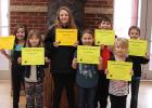 November Elementary Students of the Month ; Pictured in Left to Right: Aleeyah Molden, Jasmine Erickson, Haley McCoy, Gracie Petit, Daniel King, Faith Gunning, Colton Hammons.