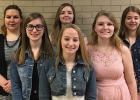 RLCC music students who competed at the Vocal Ensemble Contest: (Back) Dede Walton, Tera Qualley, Sidney Olson, (Middle) Kara Longtin, Natalie Aakhus, and (Front) Brandie DeHate. 